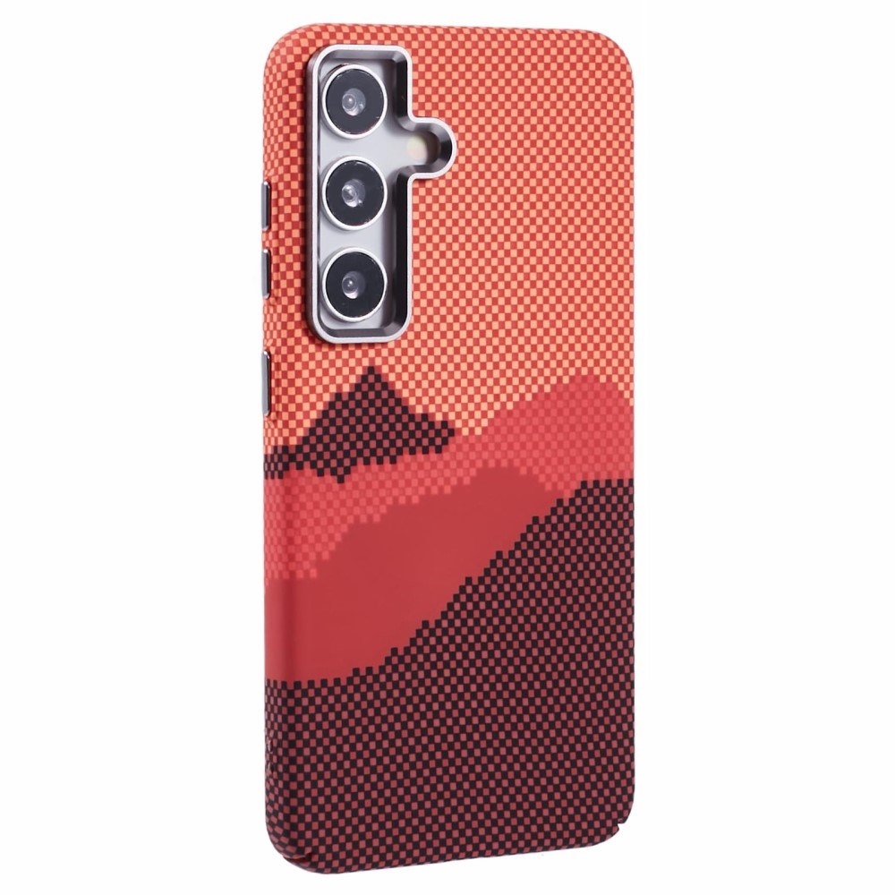 EIDERWOOD Patterned Carbon Case - Samsung Galaxy S24 - MagSafe Compatible - Orange Peak