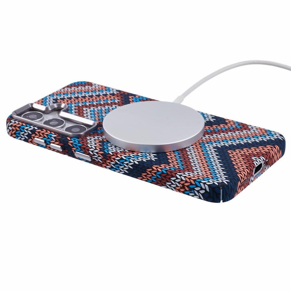 EIDERWOOD Patterned Carbon Case - Samsung Galaxy S24 - MagSafe Compatible - Retro Pattern