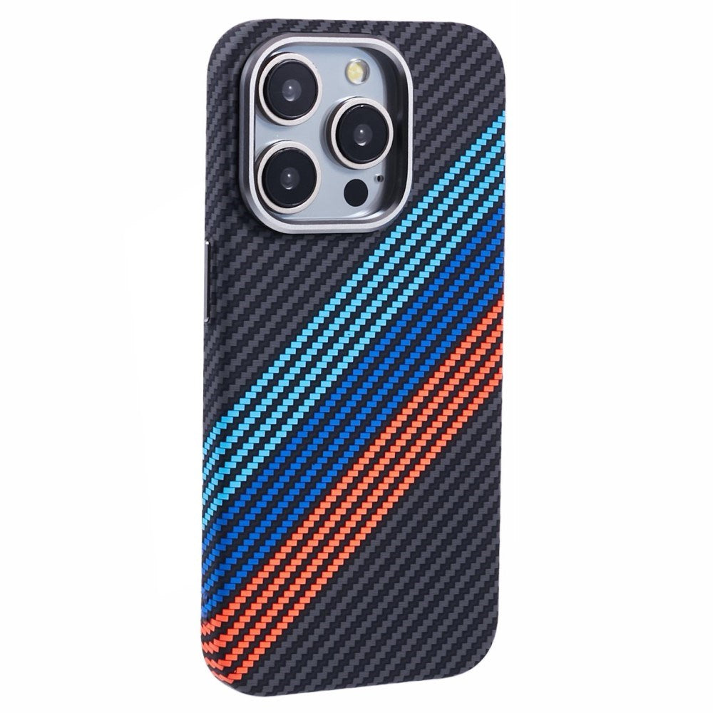 EIDERWOOD Patterned Carbon Case - iPhone 15 Pro - MagSafe Compatible - Colorful Stripes