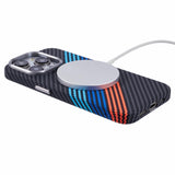 EIDERWOOD Patterned Carbon Case - iPhone 15 Pro - MagSafe Compatible - Colorful Stripes