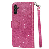 EIDERWOOD Samsung Galaxy S25 Glitter Flip Case with Zipper Pocket & Stand Function - Pink