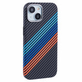 EIDERWOOD Patterned Carbon Case - iPhone 14 - MagSafe Compatible - Colorful Stripes