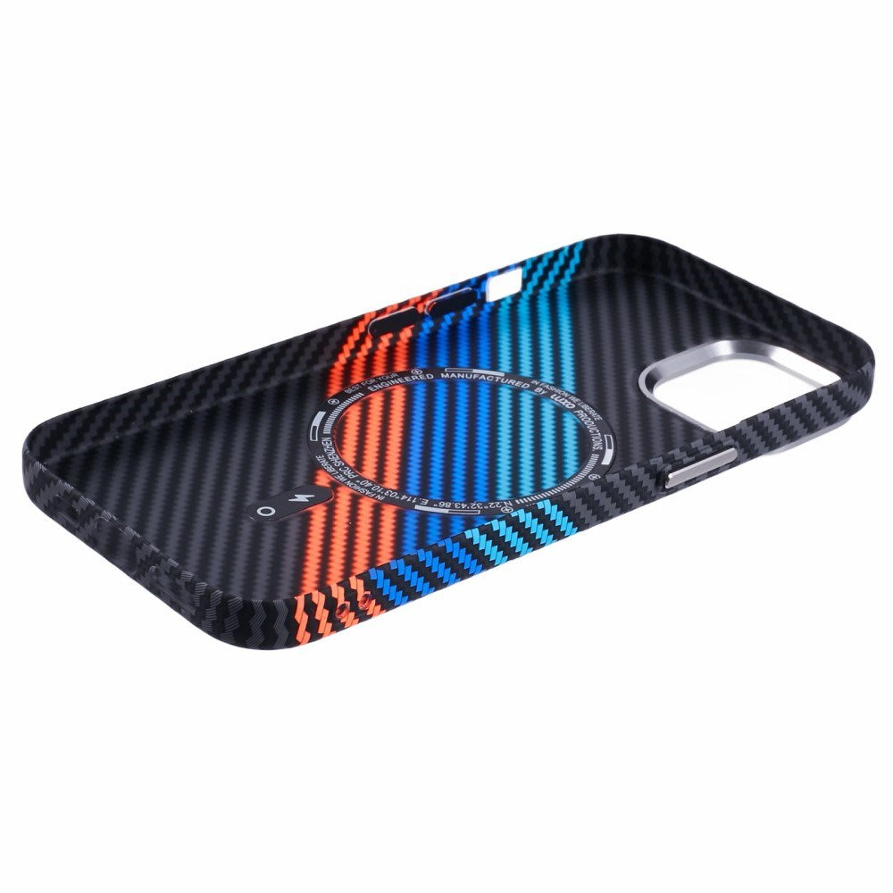 EIDERWOOD Patterned Carbon Case - iPhone 14 - MagSafe Compatible - Colorful Stripes