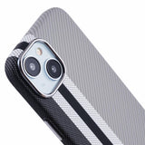 EIDERWOOD Patterned Carbon Case - iPhone 14 - MagSafe Compatible - Grey Stripes