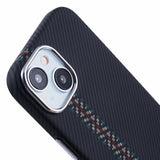 EIDERWOOD Patterned Carbon Case - iPhone 14 - MagSafe Compatible - Dark ZigZag Pattern