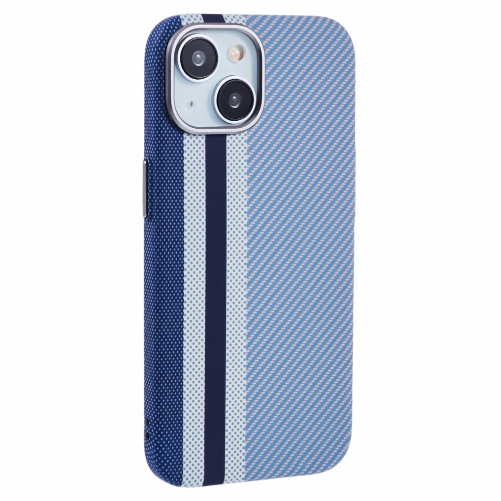 EIDERWOOD Patterned Carbon Case - iPhone 14 - MagSafe Compatible - Blue Stripes