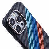 EIDERWOOD Patterned Carbon Case - iPhone 14 Pro - MagSafe Compatible - Colorful Stripes