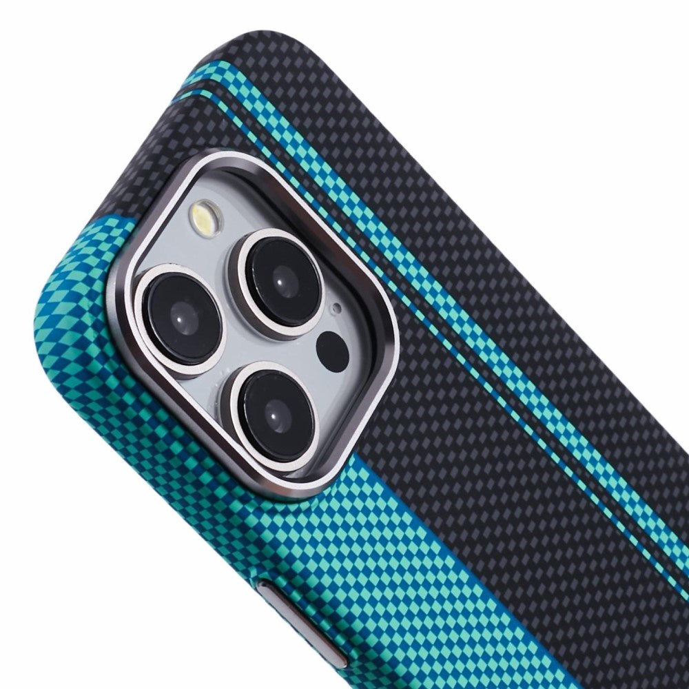 EIDERWOOD Patterned Carbon Case - iPhone 13 Pro - MagSafe Compatible - Blue/Black