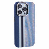 EIDERWOOD Patterned Carbon Case - iPhone 13 Pro - MagSafe Compatible - Blue Stripes