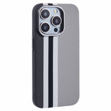 EIDERWOOD Patterned Carbon Case - iPhone 13 Pro - MagSafe Compatible - Grey Stripes