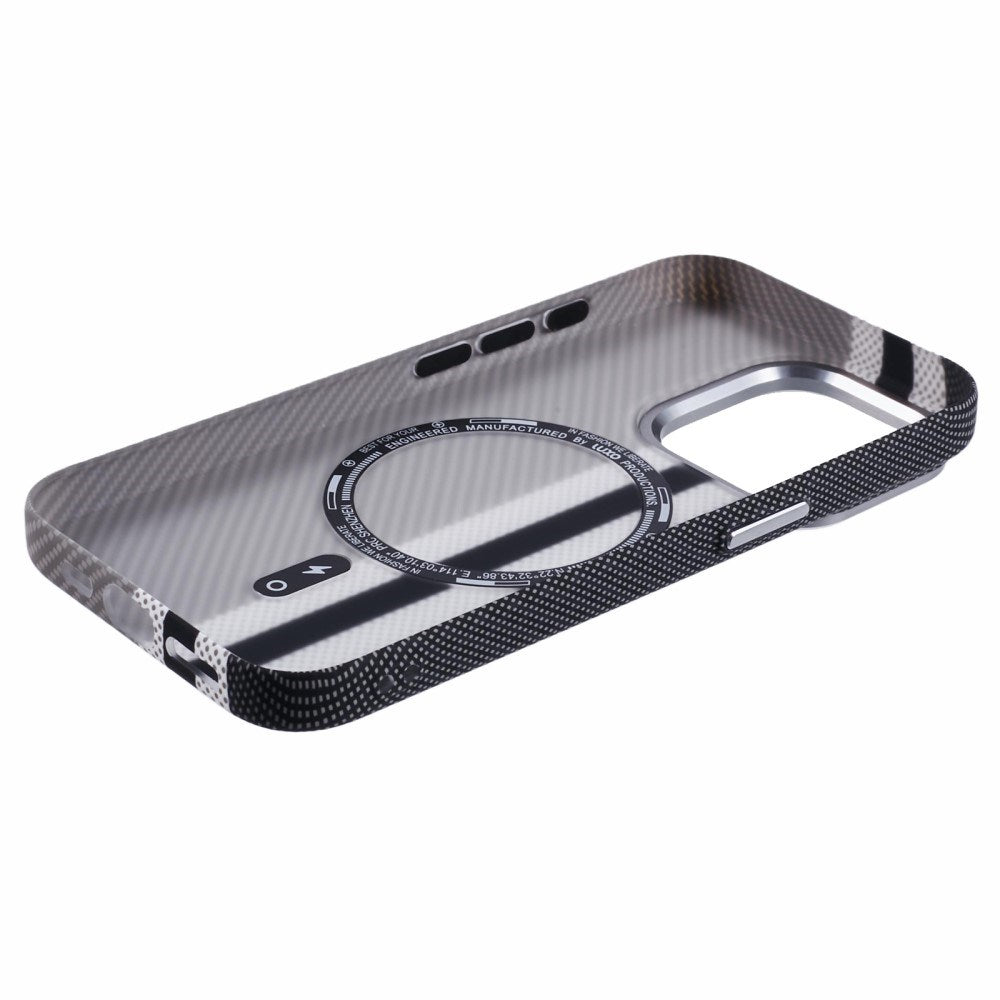 EIDERWOOD Patterned Carbon Case - iPhone 13 Pro - MagSafe Compatible - Grey Stripes