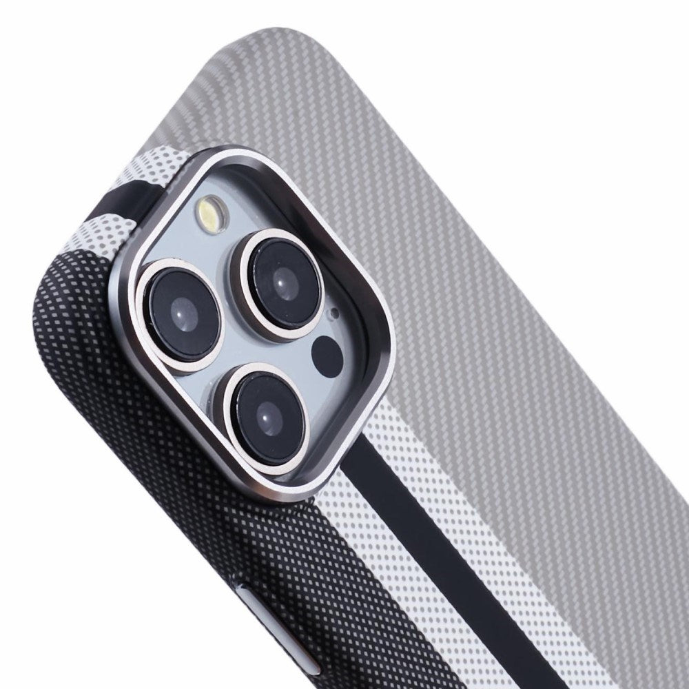 EIDERWOOD Patterned Carbon Case - iPhone 13 Pro - MagSafe Compatible - Grey Stripes