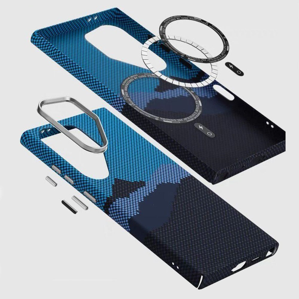 EIDERWOOD Patterned Carbon Case - Samsung Galaxy S24 Ultra - MagSafe Compatible - Blue Peak