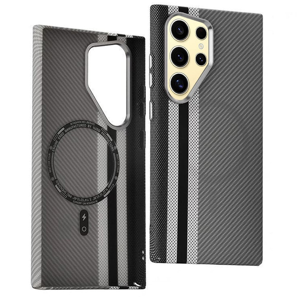 EIDERWOOD Patterned Carbon Case - Samsung Galaxy S24 Ultra - MagSafe Compatible - Grey Stripes