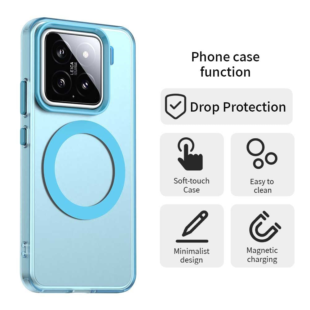 EIDERWOOD Xiaomi 15 Hybrid Plastic Case - MagSafe Compatible - Transparent / Blue