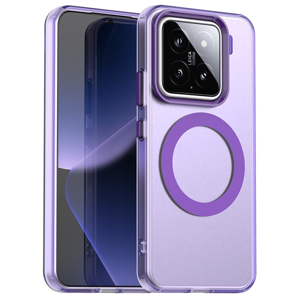 EIDERWOOD Xiaomi 15 Hybrid Plastic Case - MagSafe Compatible - Transparent / Purple