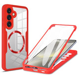 EIDERWOOD Samsung Galaxy S25 Case – Magsafe Compatible with Built-In Screen Protector - Red