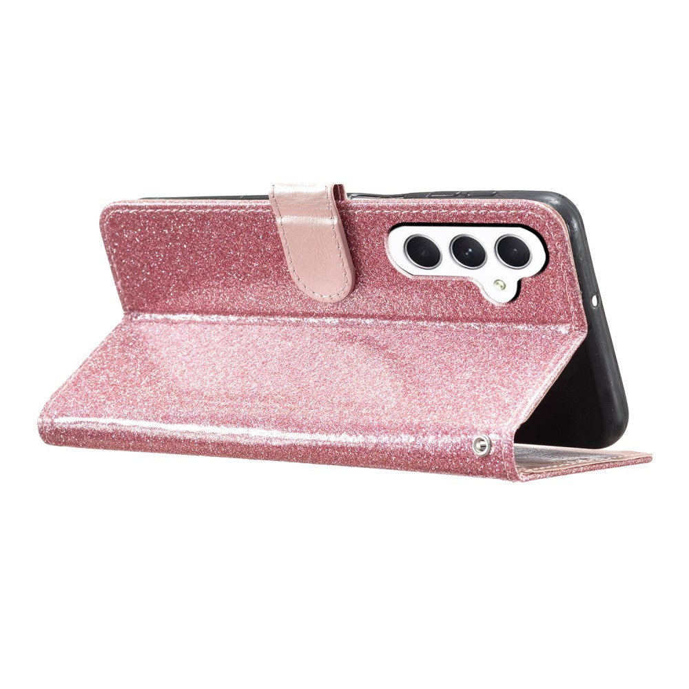 EIDERWOOD Samsung Galaxy A36 (5G) Leather Flip Case with Wallet & Strap - Glitter - Rose Gold