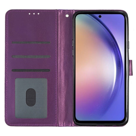 EIDERWOOD Samsung Galaxy A36 (5G) Leather Flip Case with Wallet & Strap - Glitter - Purple