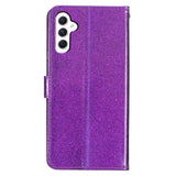 EIDERWOOD Samsung Galaxy A36 (5G) Leather Flip Case with Wallet & Strap - Glitter - Purple