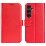 EIDERWOOD Samsung Galaxy S25 Faux Leather Flip Case with Cardholder & Stand Function - Red