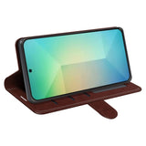 EIDERWOOD Samsung Galaxy S25 Faux Leather Flip Case with Cardholder & Stand Function - Brown