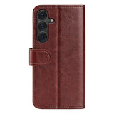 EIDERWOOD Samsung Galaxy S25 Faux Leather Flip Case with Cardholder & Stand Function - Brown
