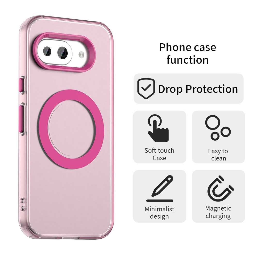 EIDERWOOD Google Pixel 9a Hybrid Plastic Case - MagSafe Compatible - Transparent / Pink