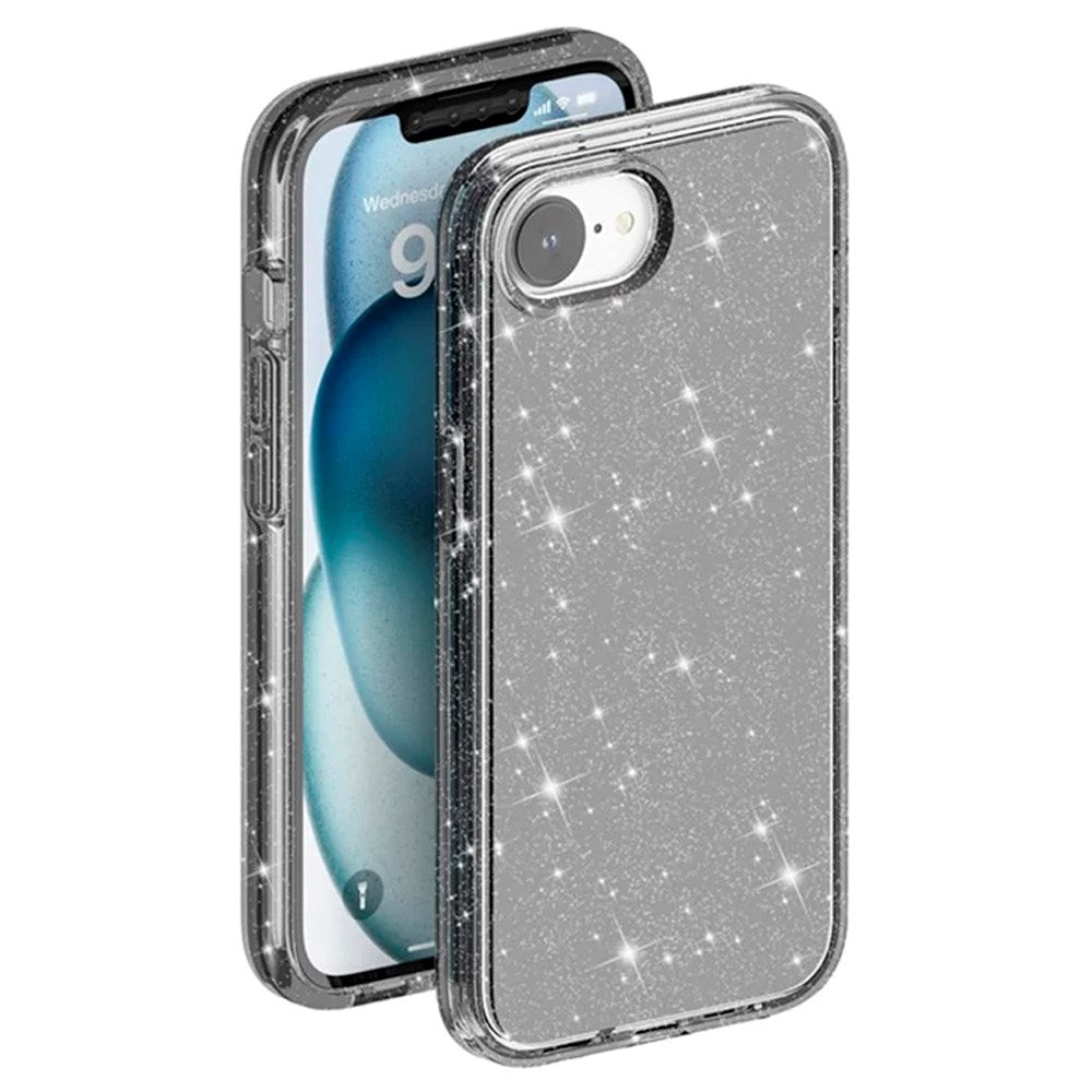 EIDERWOOD iPhone 16e Hybrid Glitter Plastic Case - MagSafe Compatible - Black