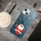 iPhone 14 Flexible TPU Christmas Case - Santa Claus in snow