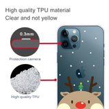 iPhone 14 Pro Flexible TPU Christmas Case - Christmas Tree with Reindeer