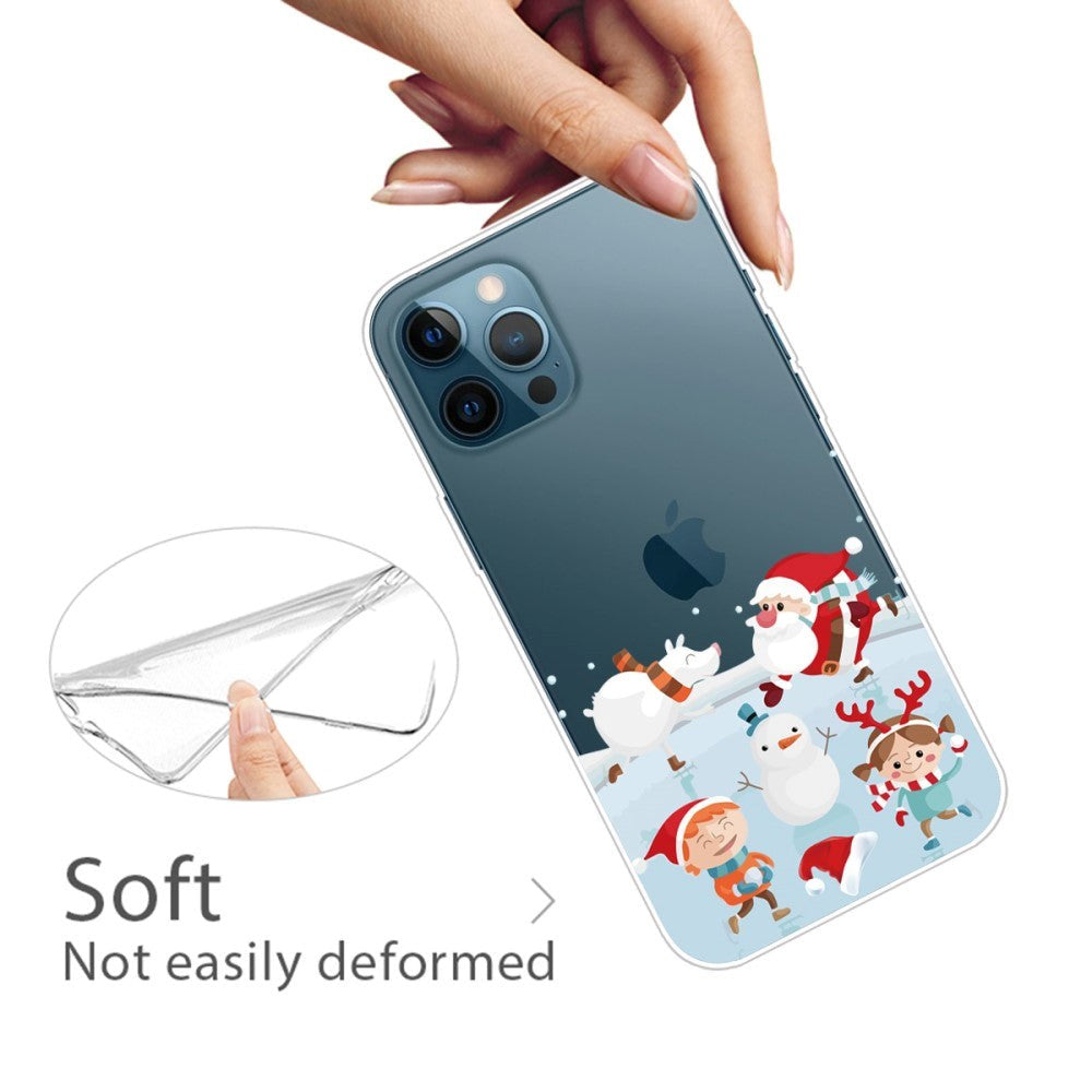 iPhone 14 Pro Flexible TPU Christmas Case - Snowball Fight