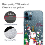 iPhone 14 Pro Flexible TPU Christmas Case - Penguin Family with Snowman