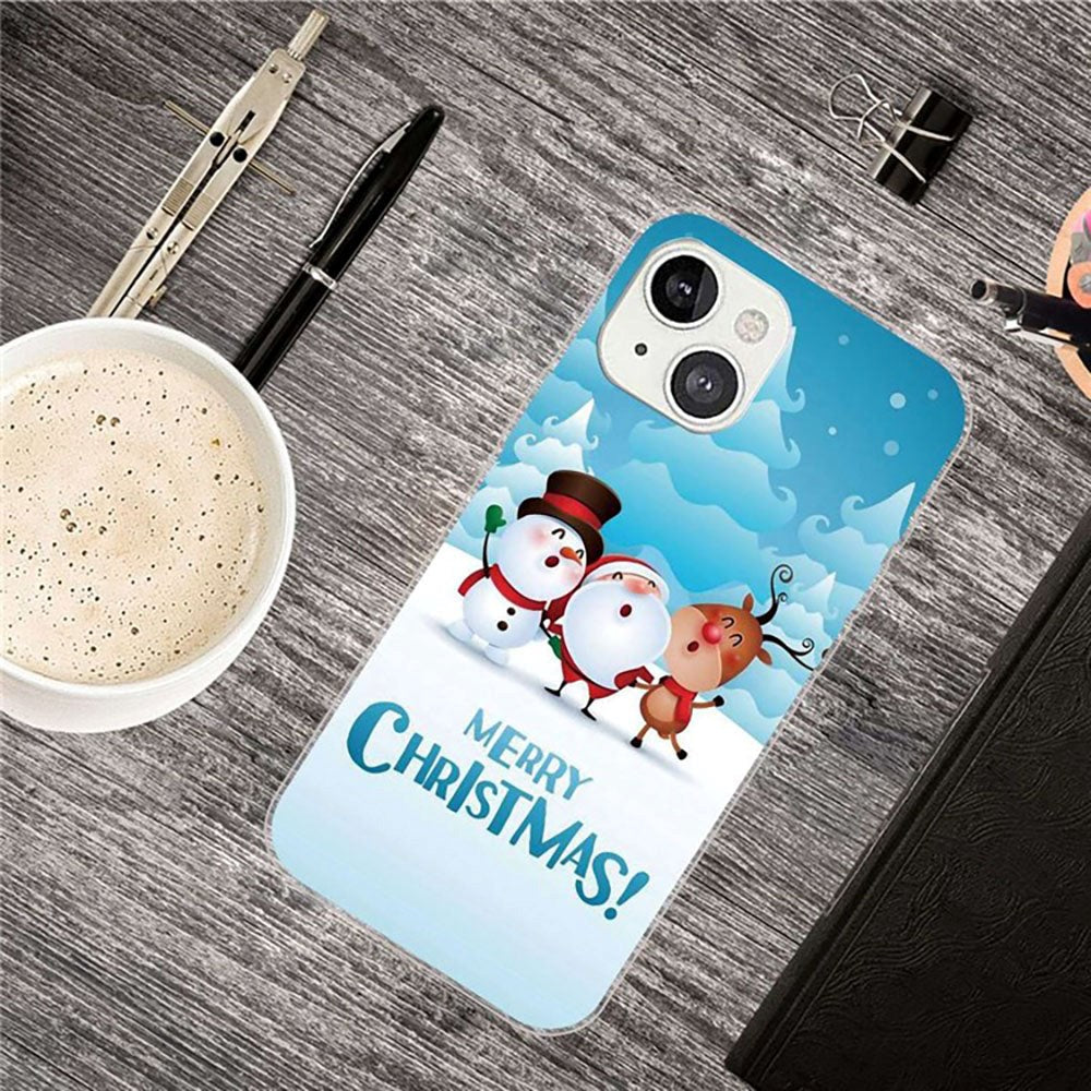 iPhone 14 Flexible Plastic Christmas Case - Friends in the Snow