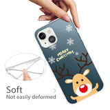 iPhone 14 Flexible Plastic Christmas Case - Cute Reindeer