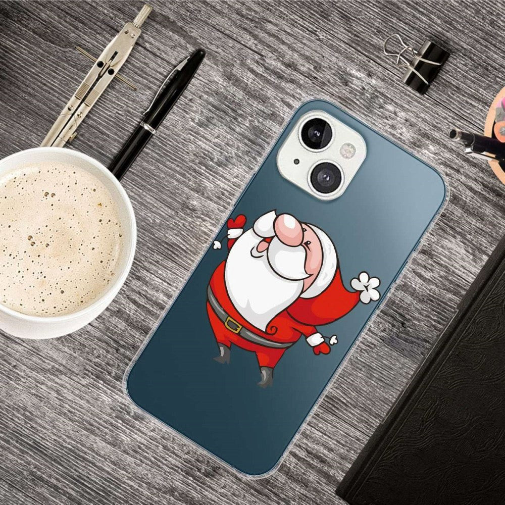 iPhone 14 Plus Flexible Plastic Christmas Case - Happy Santa Claus