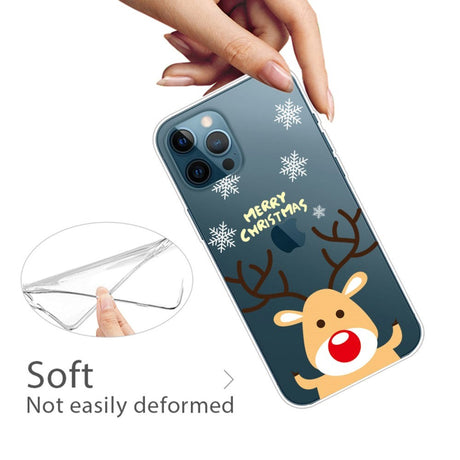 iPhone 14 Pro Flexible Plastic Christmas Case - Reindeer