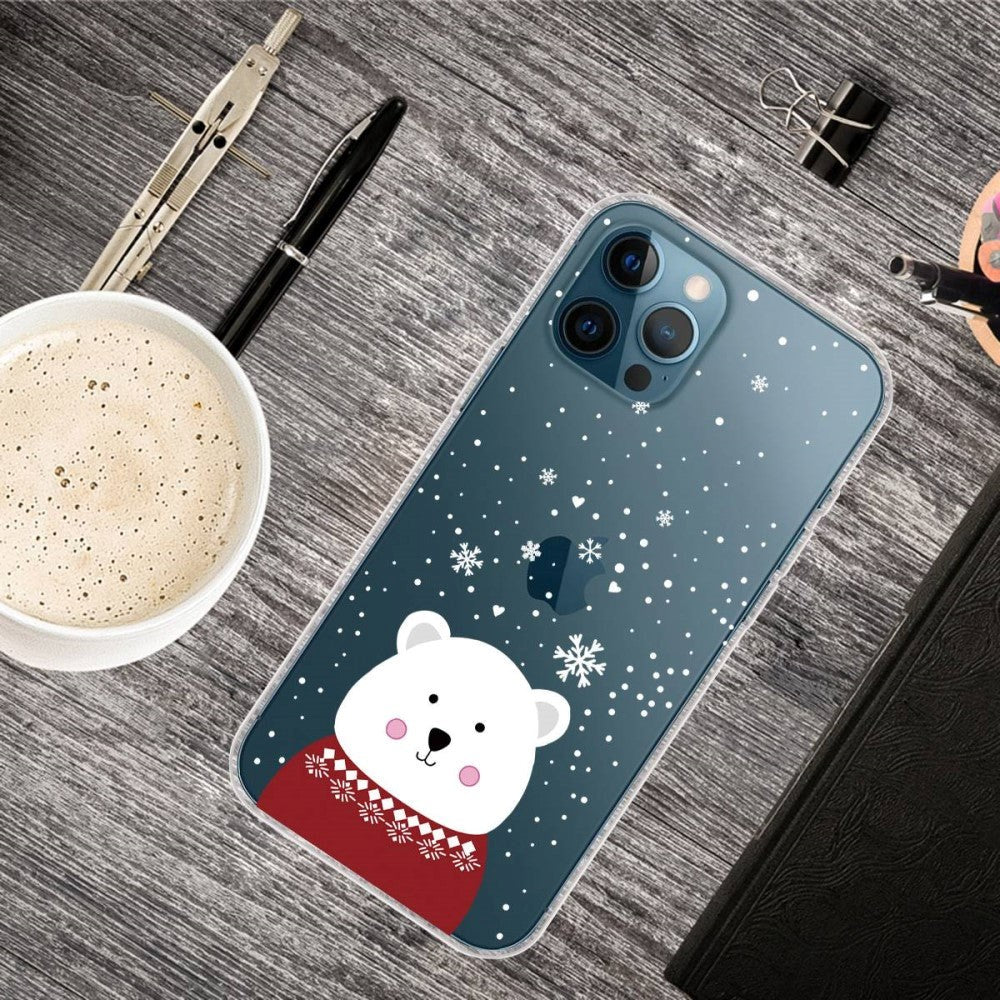 iPhone 14 Pro Flexible Plastic Christmas Case - Polar Bear w. Sweater