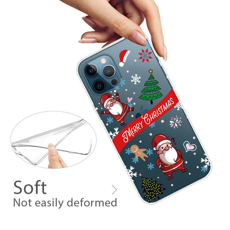 iPhone 14 Pro Flexible Plastic Christmas Case - Two Santa Clauses