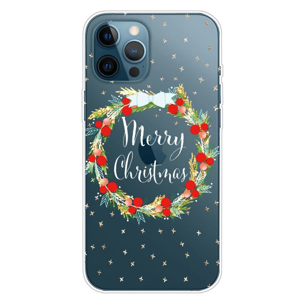 iPhone 14 Pro Flexible Plastic Christmas Case - Christmas Wreath