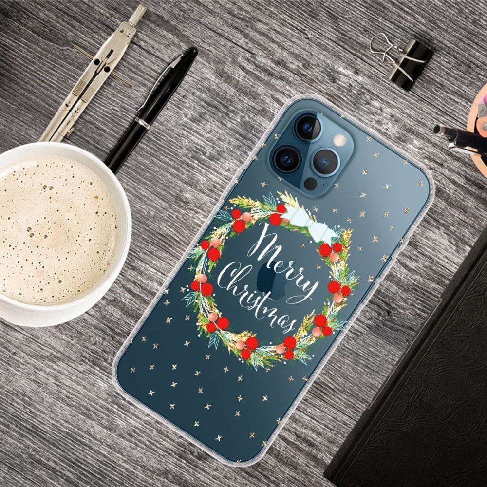 iPhone 14 Pro Flexible Plastic Christmas Case - Christmas Wreath