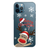 iPhone 14 Pro Flexible Plastic Christmas Case - Reindeer with Santa Hat