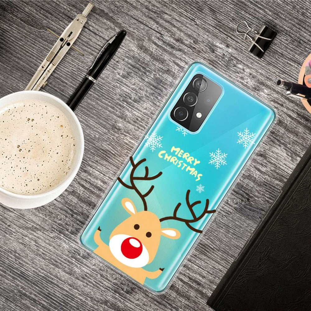 Samsung Galaxy A33 5G Flexible Plastic Christmas Back Cover - Cute Reindeer