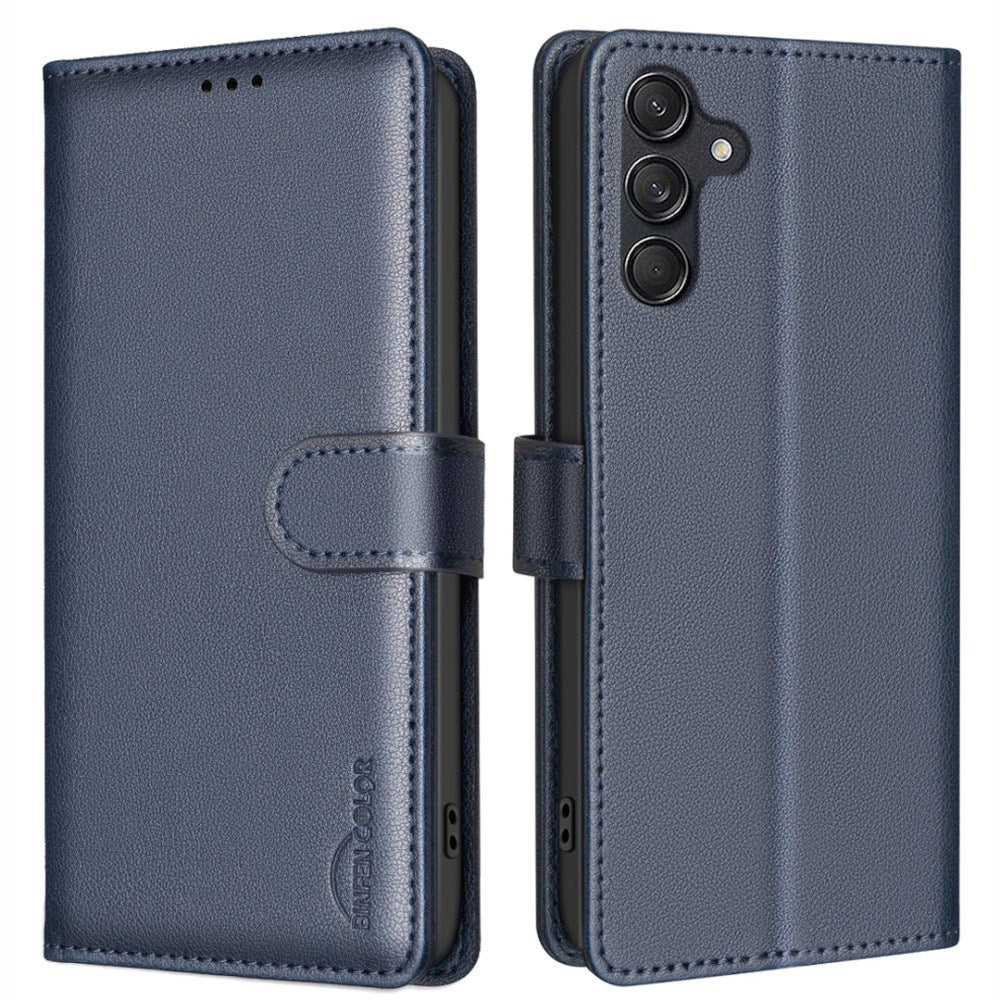 Samsung Galaxy A26 (5G) BINFEN Faux Leather Flip Case with RFID Blocking - Blue