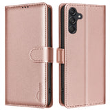 Samsung Galaxy A56 (5G) BINFEN Faux Leather Flip Case with RFID Blocking - Rose Gold