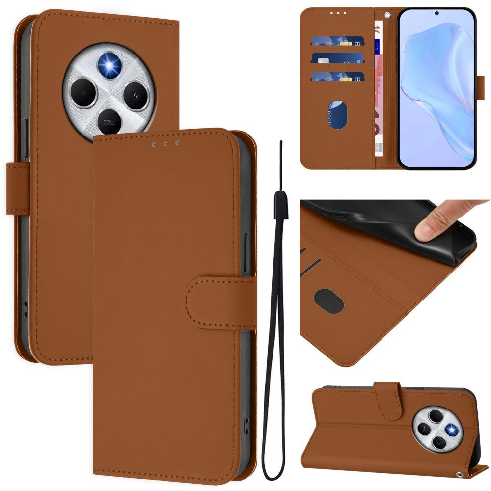 EIDERWOOD Xiaomi Redmi 14C Faux Leather Flip Case with Cardholder & Stand Function - Brown