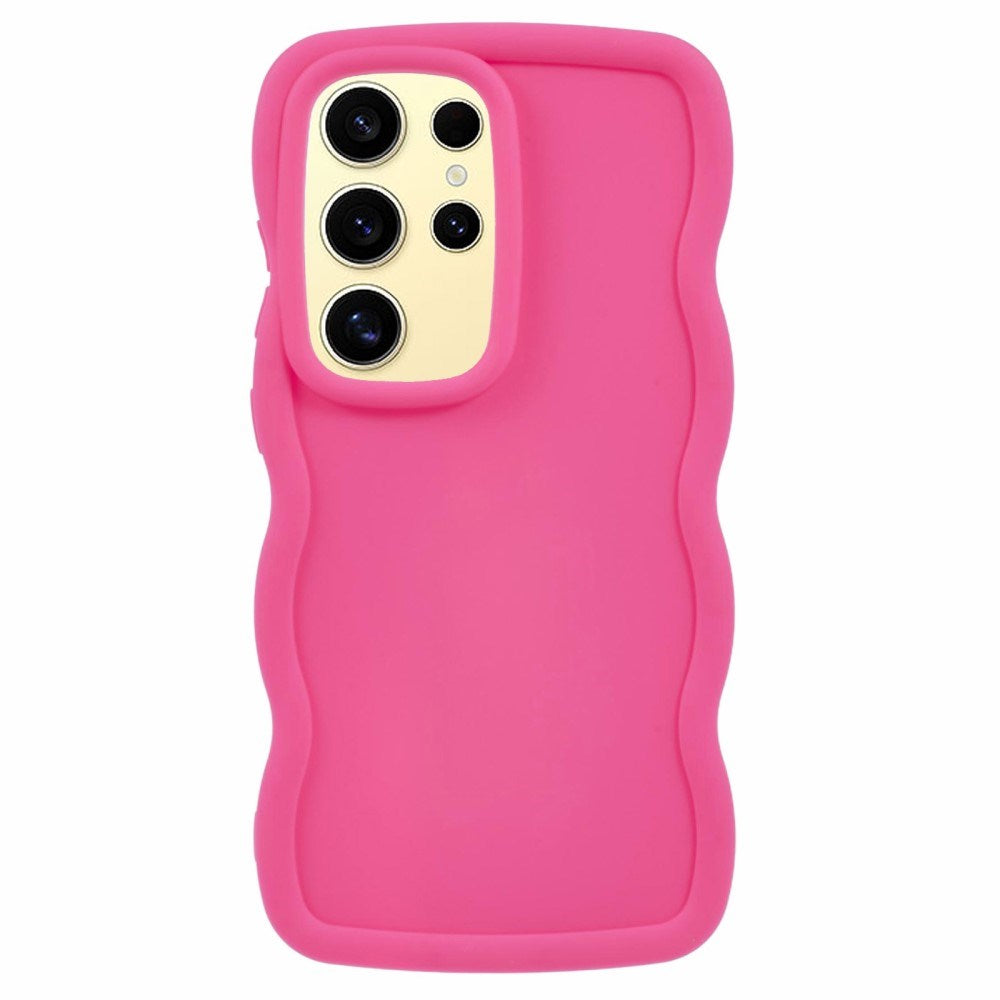 EIDERWOOD Samsung Galaxy S25 Ultra Flexible Plastic Cover with Wavy Design - Pink