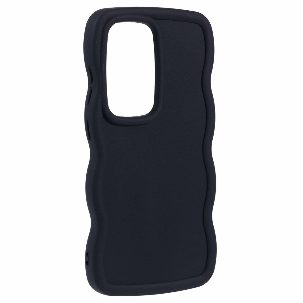 EIDERWOOD Samsung Galaxy S25 Ultra Flexible Plastic Cover with Wavy Design - Black