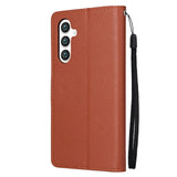 EIDERWOOD Samsung Galaxy S25+ (Plus) / S24+ (Plus) Faux Leather Case with Wallet and Strap - Brown