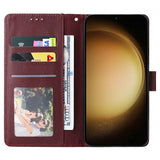 EIDERWOOD Samsung Galaxy S25+ (Plus) / S24+ (Plus) Faux Leather Case with Wallet and Strap - Dark Brown